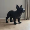 Casa Padrino Luxus Deko Skulptur Hund Französische Bulldogge H. 160 cm - Riesige Gartenskulptur - Lebensgroße Skulptur - XXL Deko Skulptur - XXL Deko Figur