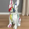 Casa Padrino Luxus Deko Skulptur Hund Bulldogge Trash Brille H. 85 cm - Deko Skulptur - Deko Figur - Tierfigur - Gartendeko