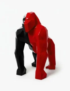 Casa Padrino Luxus Deko Skulptur Affe Multicolor Facettierter Gorilla H. 128 cm - Riesige Gartenskulptur - Lebensgroße Skulptur - XXL Deko Skulptur - XXL Deko Figur