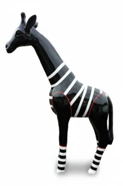 Casa Padrino Luxus Deko Skulptur Giraffe Marin H. 115 cm - Riesige Gartenskulptur - Lebensgroße Skulptur - XXL Deko Skulptur - XXL Deko Figur