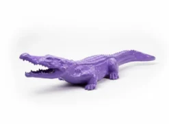 Casa Padrino Luxus Deko Skulptur Reptil Krokodil Lilas H. 20 cm - Deko Skulptur - Deko Figur - Tierfigur - Gartendeko