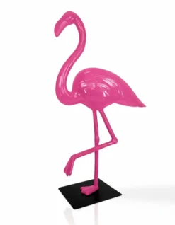 Casa Padrino Luxus Deko Skulptur Vogel Pink Flamingo 2XL H. 210 cm - Riesige Gartenskulptur - Lebensgroße Skulptur - XXL Deko Skulptur - XXL Deko Figur