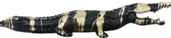 Casa Padrino Luxus Deko Skulptur Krokodil Schwarz / Gold 108 cm - Wetterbeständige Gartenskulptur - XXL Deko Skulptur - XXL Deko Figur - Tierfigur - Garten Deko - Luxus Deko Accessoires