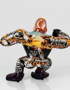 Casa Padrino Luxus Deko Skulptur Affe Kong Wütende Gorilla Dubai H. 180 cm - Riesige Gartenskulptur - Lebensgroße Skulptur - XXL Deko Skulptur - XXL Deko Figur