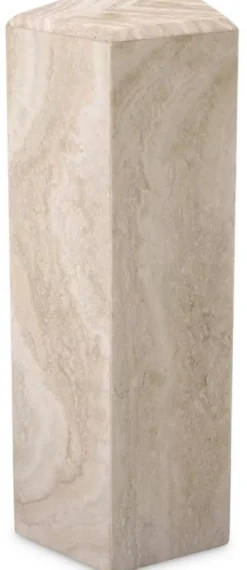 Casa Padrino Luxus Deko Säule 31 x 31 x H. 79,5 cm - 5 Eckige Travertin Naturstein Säule - Pflanzensäule - Wohnzimmer Deko Säule - Hotel Deko Säule - Luxus Möbel - Luxus Qualität