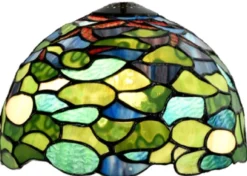 Casa Padrino Luxus Deko Tiffany Tischleuchte Mehrfarbig 25 x H. 42 cm - Hockerleuchte - Schreibtischleuchte - Deko Accessoires