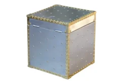 Casa Padrino Luxus Designer Aluminium Beistelltisch / Truhe - Art Deco Vintage Flieger Möbel - Koffer Truhe