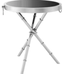 Casa Padrino Luxus Designer Beistelltisch Silber 52 x H. 60 cm - Wohnzimmer Möbel