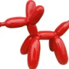 Casa Padrino Luxus Designer Deko Skulptur Ballon Hund Rot 100 cm - Große Deko Figur - XXL Deko Skulptur - XXL Deko Figur - Wohnzimmer Deko - Garten Deko - Luxus Figuren