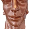 Casa Padrino Luxus Designer Deko Büste Braun H. 70 cm - Abstrakte Deko Skulptur Büste - Wohnzimmer Deko Figur Büste - Garten Deko Figur Büste - Abstrakte Luxus Deko Büsten