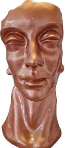 Casa Padrino Luxus Designer Deko Büste Braun H. 70 cm - Abstrakte Deko Skulptur Büste - Wohnzimmer Deko Figur Büste - Garten Deko Figur Büste - Abstrakte Luxus Deko Büsten