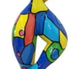 Casa Padrino Luxus Designer Deko Skulptur Frau beim Sport Bunt / Schwarz H. 132 cm - Abstrakte Deko Figur - XXL Deko Figur - XXL Deko Skulptur - Wohnzimmer & Garten Deko Skulptur