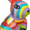 Casa Padrino Luxus Designer Dekofigur Hase Mehrfarbig H. 65 cm - Wetterbeständige Deko Skulptur - Garten Deko Figur - Wohnzimmer Deko Figur - Luxus Deko Tierfigur - Designer Deko Accessoires