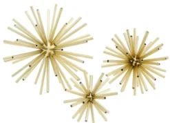 Casa Padrino Luxus Designer Deko 3er Set Messing - Wohnzimmer Dekoration