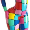 Casa Padrino Luxus Designer Deko Skulptur Frau Bunt / Schwarz H. 130 cm - Abstrakte Deko Figur - XXL Deko Skulptur - XXL Deko Figur - Wohnzimmer Deko - Garten Deko - Abstrakte Deko Skulpturen