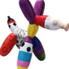 Casa Padrino Luxus Designer Dekofigur Ballon Hund Bunt 62 x H. 57 cm - Wetterbeständige Deko Skulptur - Wohnzimmer Deko Figur - Garten Deko Figur - Luxus Deko Tierfigur - Designer Skulptur