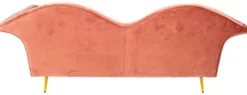 Casa Padrino Luxus Designer 3er Sofa Rosa / Gold 215 x 73 x H. 85 cm - Wohnzimmer Sofa - Wohnzimmer Möbel - Luxus Möbel - Designer Möbel - Wohnzimmer Einrichtung - Luxus Einrichtung