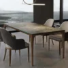Casa Padrino Luxus Designer Esstisch mit Glasplatte in Halb Edelstein Optik - High Class Esszimmer Tisch
