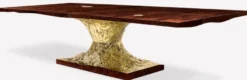 Casa Padrino Luxus Designer Esstisch Braun / Gold 330 x 130 x H. 76 cm - Rechteckiger Esszimmertisch - Italienische Luxus Esszimmer Möbel - Luxus Einrichtung - Luxus Qualität - Made in Italy