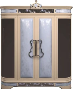 Casa Padrino Luxus Designer Kinderzimmer Kleiderschrank Blau / Beige / Schwarz / Silber / Gold 200 x 60 x H. 250 cm - Kinderzimmer Möbel - Hotel Möbel - Luxus Qualität - Made in Italy