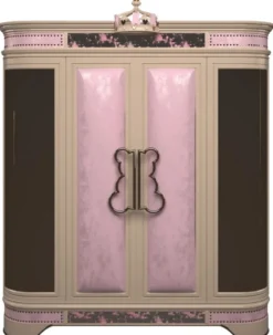 Casa Padrino Luxus Designer Kinderzimmer Kleiderschrank Rosa / Beige / Schwarz / Gold 200 x 60 x H. 250 cm - Kinderzimmer Möbel - Hotel Möbel - Luxus Qualität - Made in Italy