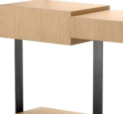 Casa Padrino Luxus Designer Konsole Naturfarben / Bronze 180 x 42,5 x H. 76,5 cm - Rechteckiger Konsolentisch - Wohnzimmer Möbel - Luxus Möbel - Designer Möbel