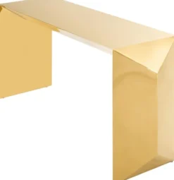 Casa Padrino Luxus Designer Konsole / Konsolentisch Gold 155 x 45 x H. 76 cm - Designermöbel