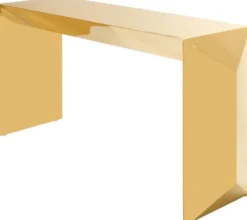 Casa Padrino Luxus Designer Konsole / Konsolentisch Gold 155 x 45 x H. 76 cm - Designermöbel