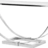 Casa Padrino Luxus Designer Konsole Silber 160 x 40 x H. 75 cm - Metall Konsolentisch mit Glasplatte - Luxus Designer Wohnzimmer Möbel