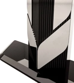 Casa Padrino Luxus Designer Konsole Braun / Schwarz / Silber 160 x 36 x H. 90 cm - Rechteckiger Konsolentisch - Luxus Möbel - Designer Möbel - Hotel Möbel - Luxus Qualität