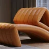Casa Padrino Luxus Designer Leder Sessel Braun 75 x 135 x H. 80 cm - Echtleder Wohnzimmer Sessel - Hotel Sessel - Wohnzimmer Möbel - Hotel Möbel - Luxus Qualität - Made in Italy