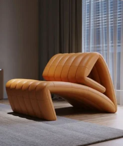 Casa Padrino Luxus Designer Leder Sessel Braun 75 x 135 x H. 80 cm - Echtleder Wohnzimmer Sessel - Hotel Sessel - Wohnzimmer Möbel - Hotel Möbel - Luxus Qualität - Made in Italy
