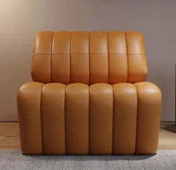 Casa Padrino Luxus Designer Leder Sessel Braun 75 x 135 x H. 80 cm - Echtleder Wohnzimmer Sessel - Hotel Sessel - Wohnzimmer Möbel - Hotel Möbel - Luxus Qualität - Made in Italy