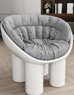 Casa Padrino Luxus Designer Sessel mit Elefantenbeinen Weiß / Grau 84 x 57 x H. 63 cm - Wohnzimmer Sessel - Hotel Sessel - Wohnzimmer Möbel - Hotel Möbel - Luxus Qualität - Made in Italy