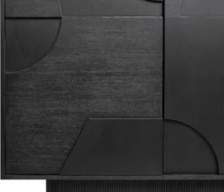 Casa Padrino Luxus Designer Sideboard Schwarz 172,5 x 50 x H. 107,5 cm - Massivholz Schrank mit 4 Türen - Schlafzimmer Schrank - Wohnzimmer Schrank - Büro Schrank - Luxus Möbel