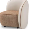 Casa Padrino Luxus Designer Sessel Rechte Seite Creme / Orange / Schwarz 90 x 85 x H. 82 cm - Wohnzimmer Sessel - Hotel Sessel - Wohnzimmer Möbel - Luxus Möbel - Wohnzimmer Einrichtung
