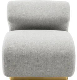 Casa Padrino Luxus Designer Sessel Grau / Messing 71 x 99 x H. 75 cm - Wohnzimmer Sessel - Hotel Sessel - Wohnzimmer Möbel - Hotel Möbel - Luxus Möbel - Luxus Einrichtung