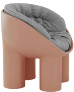 Casa Padrino Luxus Designer Sessel mit Elefantenbeinen Rosa / Grau 84 x 57 x H. 63 cm - Wohnzimmer Sessel - Hotel Sessel - Wohnzimmer Möbel - Hotel Möbel - Luxus Qualität - Made in Italy
