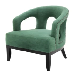 Casa Padrino Luxus Designer Sessel im Barock Stil - Grün / Schwarz / Antik Messing - 80 x 76 x 79 cm