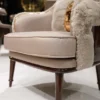 Casa Padrino Luxus Designer Sessel Grau / Dunkelbraun / Gold - Wohnzimmer Sessel - Hotel Sessel - Wohnzimmer Möbel - Luxus Möbel - Wohnzimmer Einrichtung - Luxus Einrichtung - Möbel Luxus
