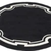 Casa Padrino Luxus Designer Teppich Schwarz / Weiß Durchmesser 280 cm - Limited Edition