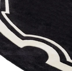 Casa Padrino Luxus Designer Teppich Schwarz / Weiß Durchmesser 280 cm - Limited Edition