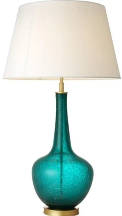 Casa Padrino Luxus Designer Tischleuchte Türkis 26 x 52,5 x H. 91 cm - Limited Edition