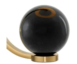Casa Padrino Luxus Designer Tischleuchte in Schwarz Gold und Weiß, 48 x H. 80 cm - Limited Edition