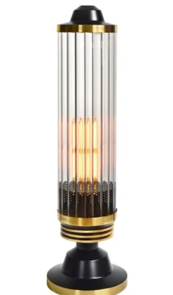 Casa Padrino Luxus Designer Tischlampe Schwarz / Messing - Hotel Kollektion