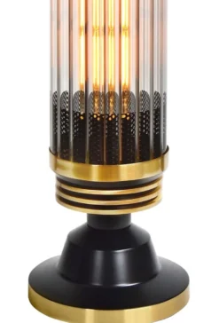 Casa Padrino Luxus Designer Tischlampe Schwarz / Messing - Hotel Kollektion