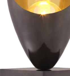 Casa Padrino Luxus Designer Tischleuchte Rotguss / Gold / Schwarz 30 x H. 70,5 cm - Elegante Schreibtischleuchte mit Granitsockel - Luxus Leuchten - Luxus Möbel - Luxus Interior