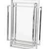 Casa Padrino Luxus Designer Wandspiegel in Silber, polierter Edelstahl und Spiegelglas, 85 x 115 cm