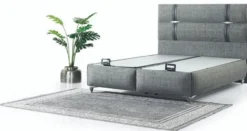 Casa Padrino Luxus Doppelbett Grau - Modernes Massivholz Bett - Moderne Schlafzimmer & Hotel Möbel - Luxus Kollektion