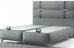 Casa Padrino Luxus Doppelbett Grau - Modernes Massivholz Bett - Moderne Schlafzimmer & Hotel Möbel - Luxus Kollektion